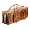 Vintage Brown Leather Duffle Bag